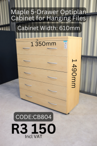 Very good condition maple filing cabinet supplied by HNA Office Furniture in Wadeville, Germiston.