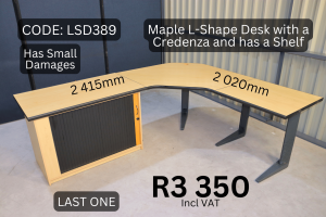 Quality used L-Shape desk supplied by HNA Office Furniture in Gauteng.