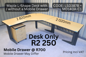 Quality second hand office desk sold by HNA Office Furniture in Gauteng.