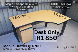 Quality second hand office desk supplied by HNA Office Furniture in Gauteng.