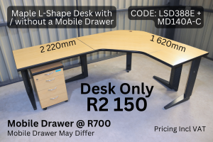 Good condition used office desk supplied by HNA Office Furniture in Gauteng.
