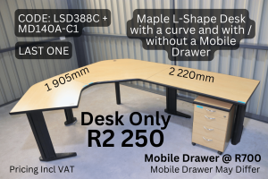 Quality second hand maple office desk supplied by HNA Office Furniture in Gauteng.