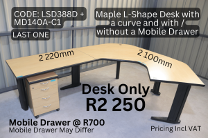 Quality used maple office desk supplied by HNA Office Furniture in Gauteng.