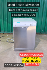 Second hand Bosch dishwasher supplied by HNA Office Furniture in Gauteng.