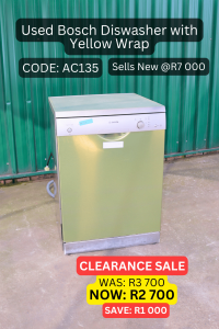 Used Bosch dishwasher sold by HNA Office Furniture in Gauteng.