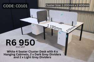 Quality modern second hand cluster desk supplied by HNA Office Furniture in Gauteng.