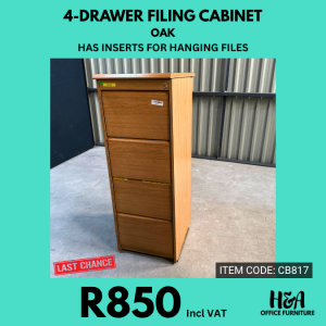 CB817 _ OAK-4-DRAWER-FILING-CABINET