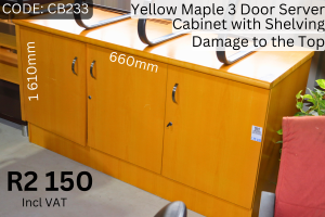 CB233-YELLOW-MAPLE-3-DOOR-SERVER-CABINET