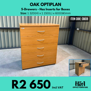 CB839 _ OAK-5-DRAWER-OPTIPLAN