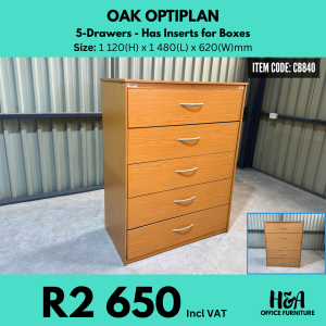 CB840 _ OAK-5-DRAWER-OPTIPLAN