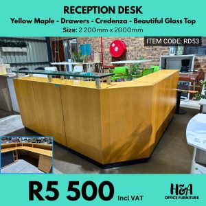 RD53 _ Yellow-Maple-L-Shape-Reception-Desk