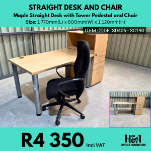 SD406 _ SC190 _ MAPLE-STRAIGHT-DESK-AND-CHAIR