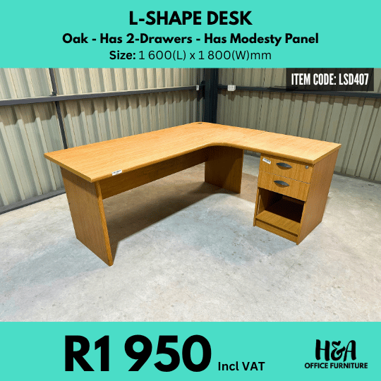 LSD407 _ OAK-L-SHAPE-WiTH-2-DRAWERS