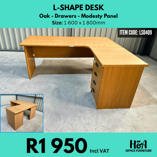 LSD409 OAK-L-SHAPE-DESK
