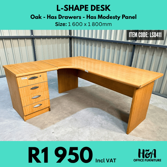 LSD411 OAK-L-SHAPE-WITH-DRAWER