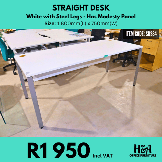 SD384 _ WHITE-STRAIGHT-DESK