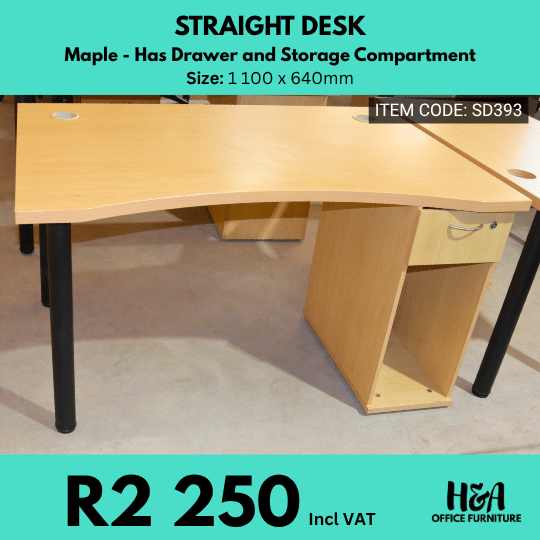 SD393 MAPLE-DESK-WITH-DRAWER-AND-STORAGE-COMPATMENT