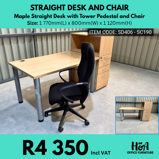 SD406 _ SC190 _ MAPLE-STRAIGHT-DESK-AND-CHAIR